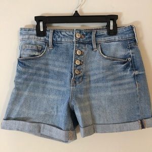 old navy high rise light wash shorts